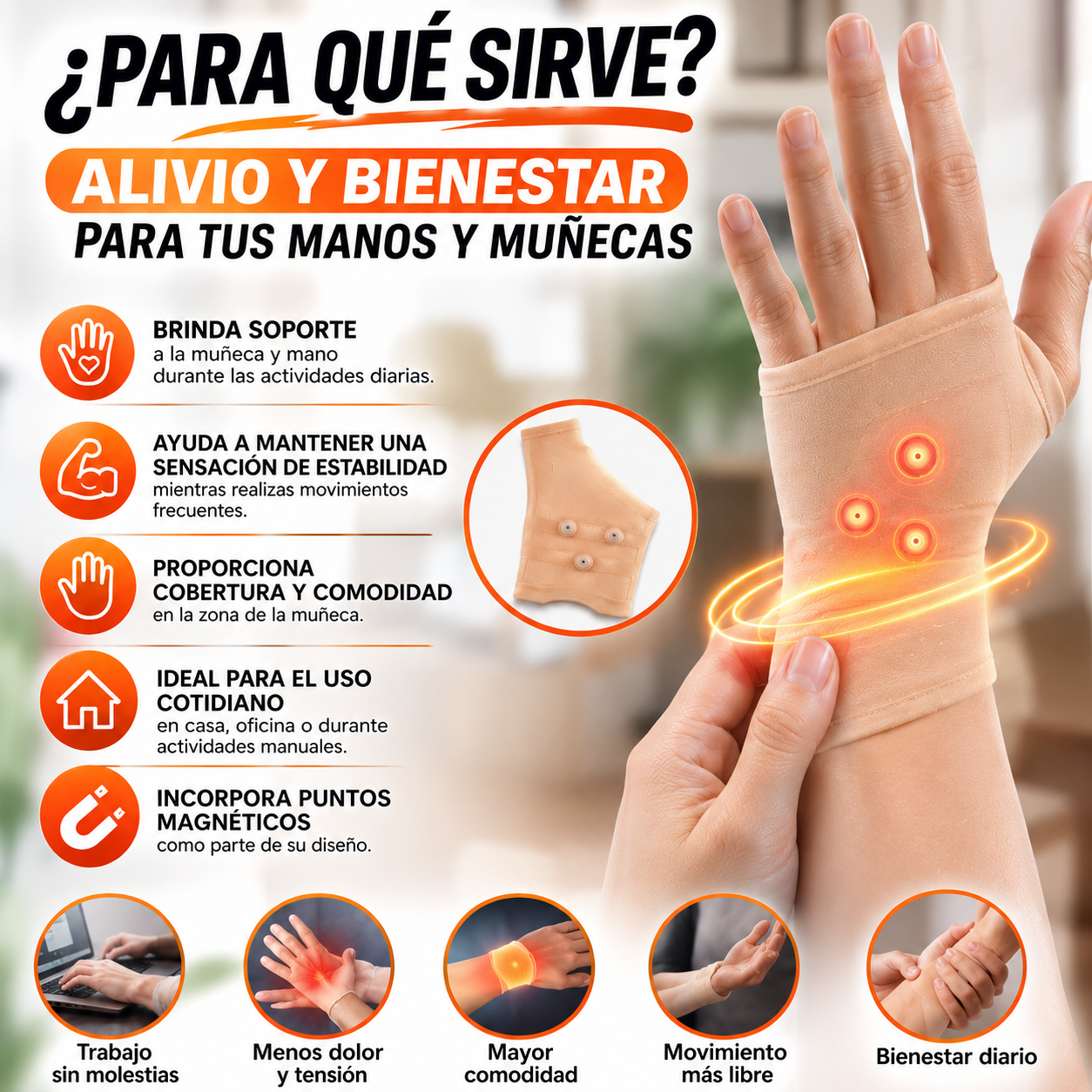Muñequera de Soporte para Dolor de Mano y Muñeca