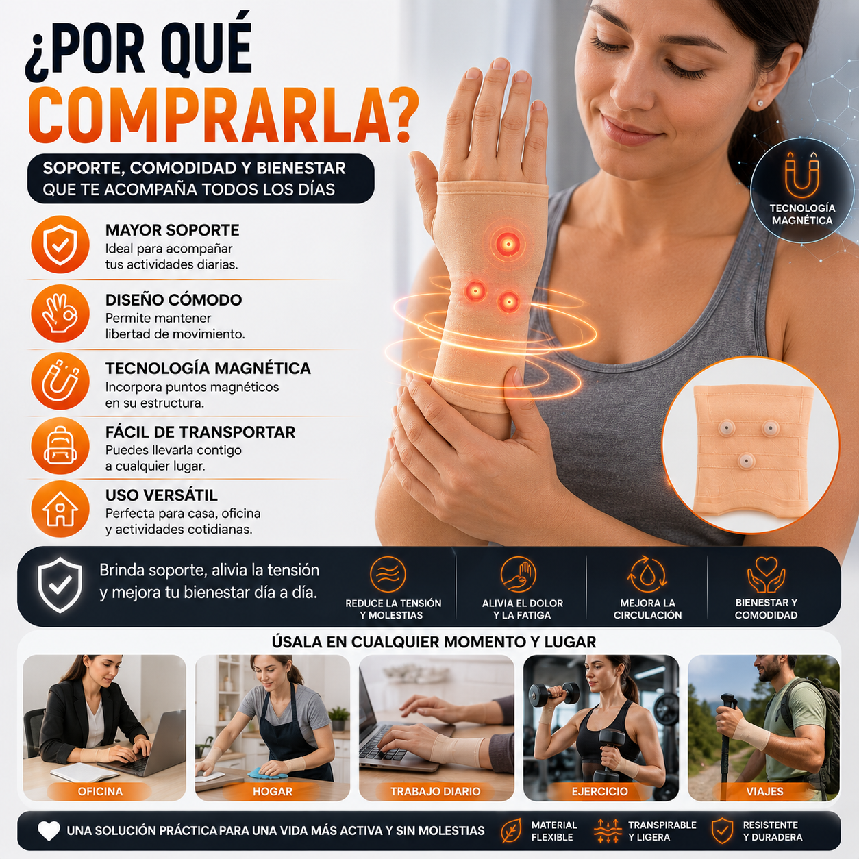 Muñequera de Soporte para Dolor de Mano y Muñeca