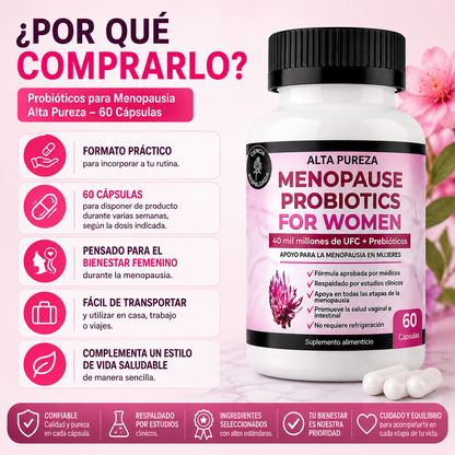 Probióticos para Menopausia Alta Pureza – 60 Cápsulas