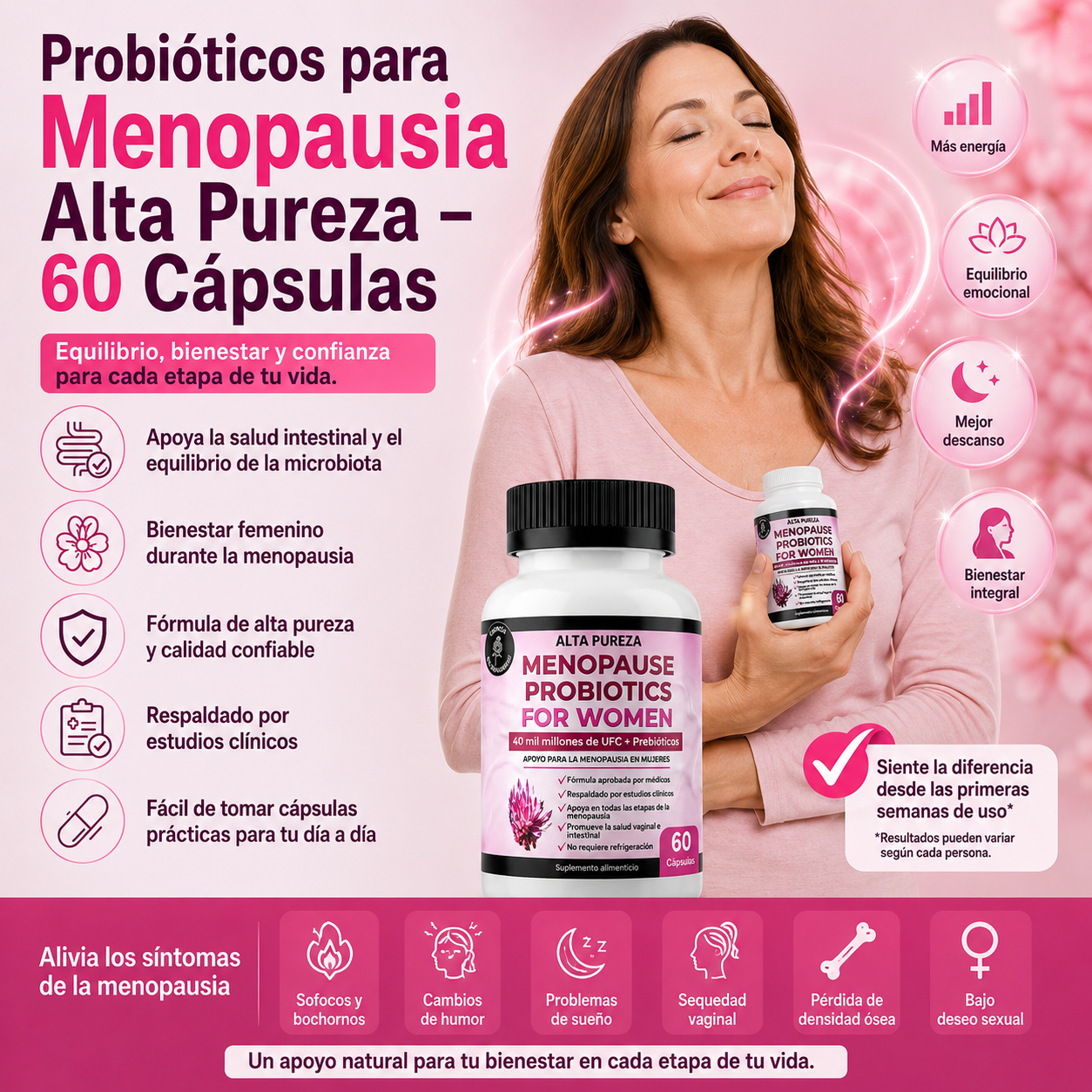 Probióticos para Menopausia Alta Pureza – 60 Cápsulas