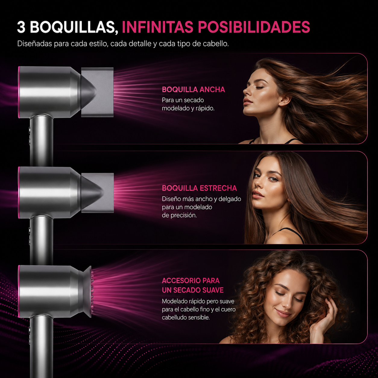 Secador De Pelo Profesional 5 En 1