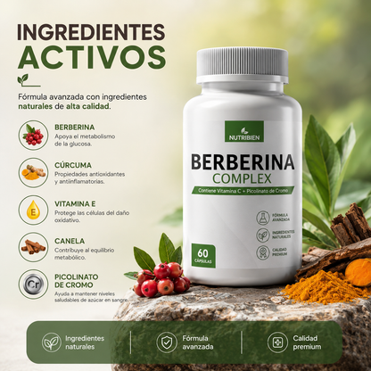 Berberina suplemento paramantener niveles normales de glucosa