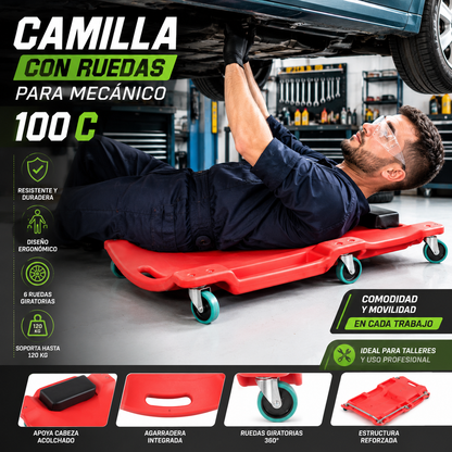 Camilla Con Ruedas Para Mecanico 100 C