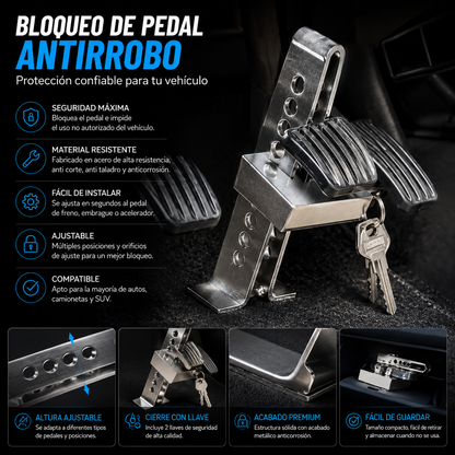 TRABA PEDAL  ANTIRROBO AUTOMÓVIL