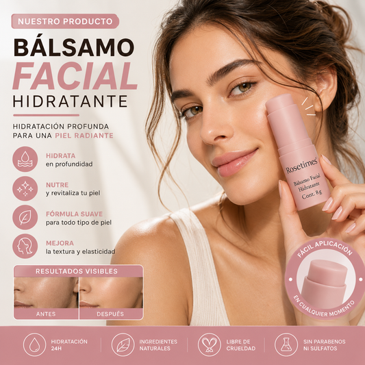 Bálsamo Facial Hidratante Antiarrugas Rosetimes®-Hidratación profunda, firmeza visible y piel rejuvenecida