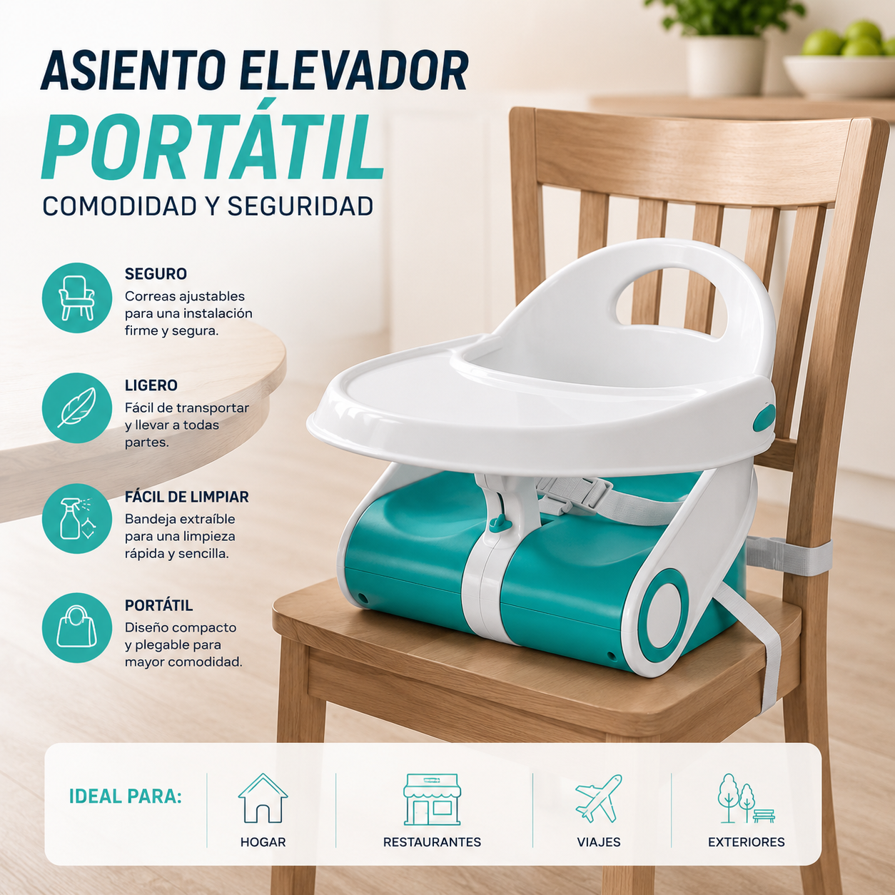 Asiento De Bebe Elevador Plegable