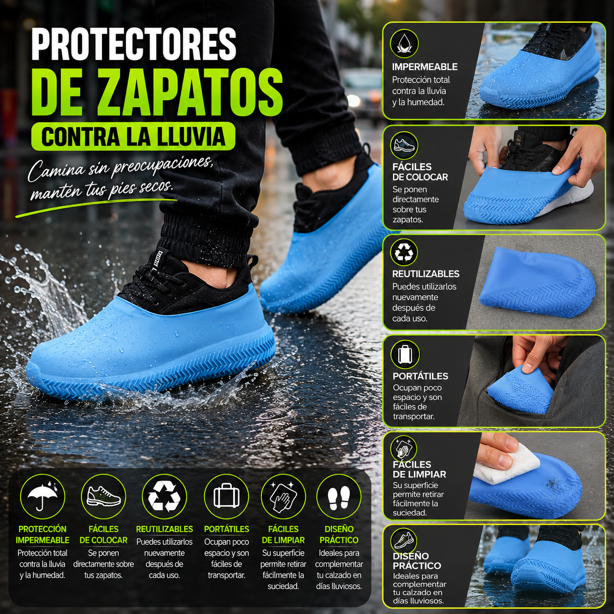 Protectores de Zapatos contra la Lluvia