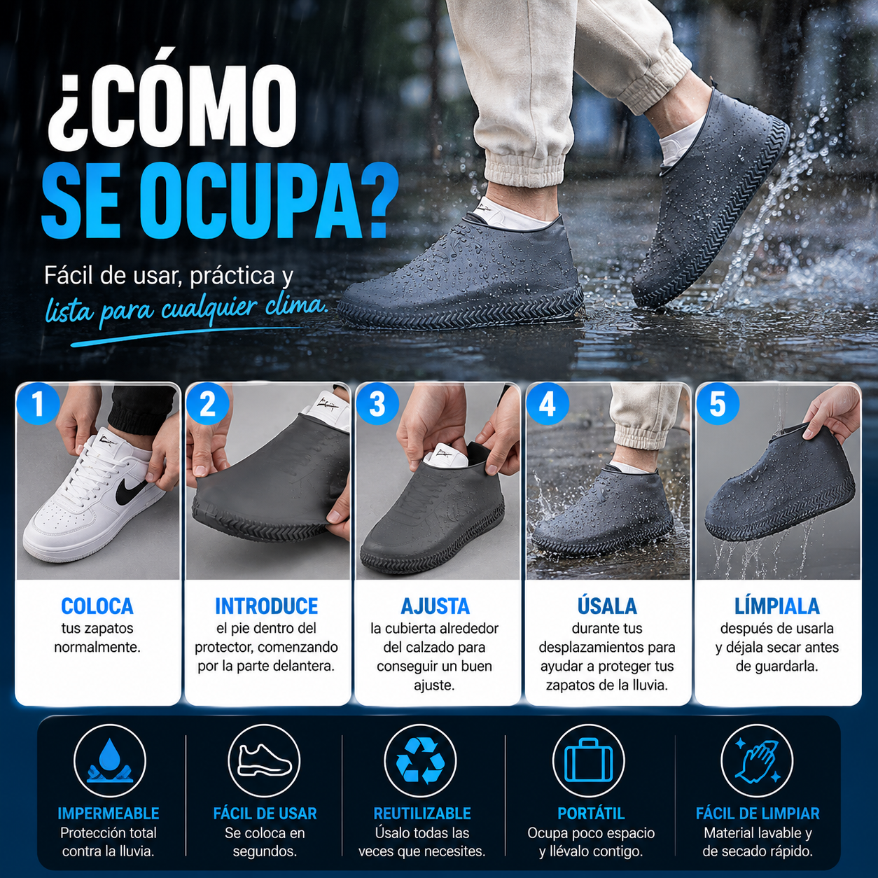 Protectores de Zapatos contra la Lluvia