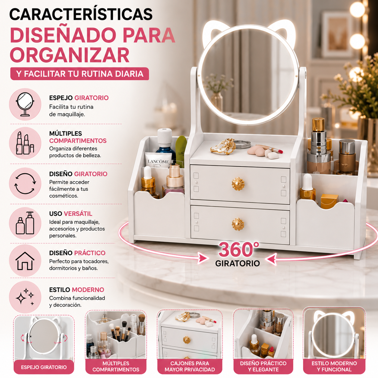 ✨ Organiza tu maquillaje y ten todo a la vista