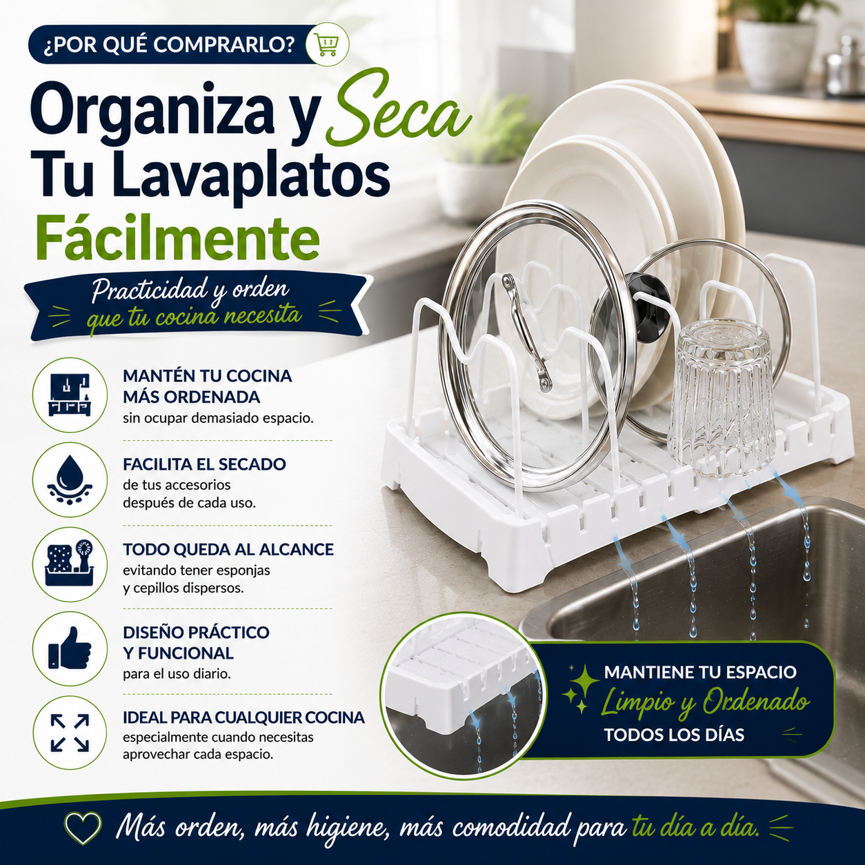 Organizador-Secador para Lavaplatos