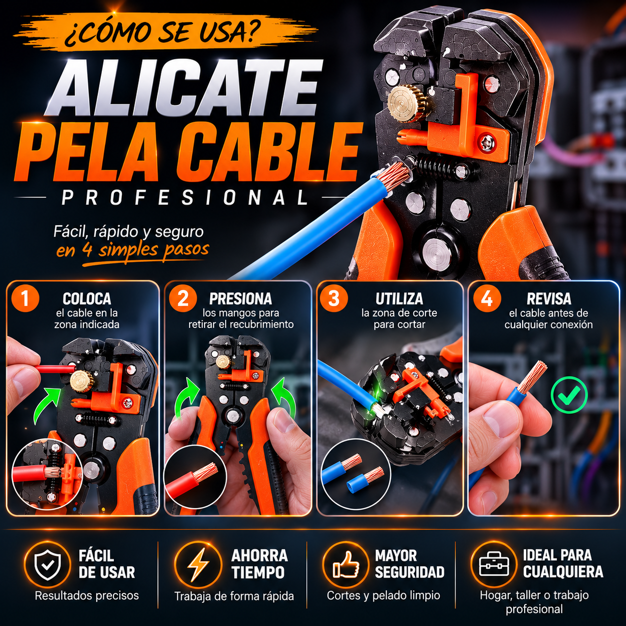 Alicate Pela Cable Profesional