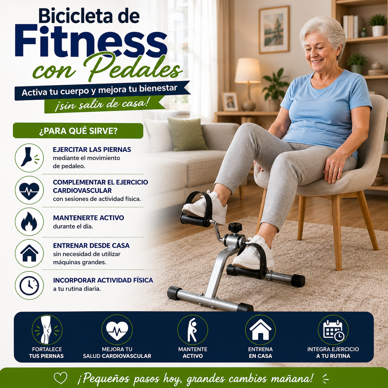 Bicicleta de Fitness con Pedales