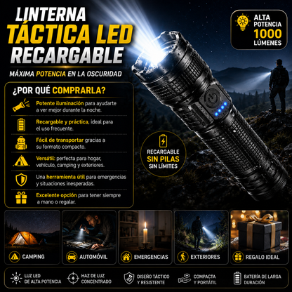 Linterna Táctica LED Recargable