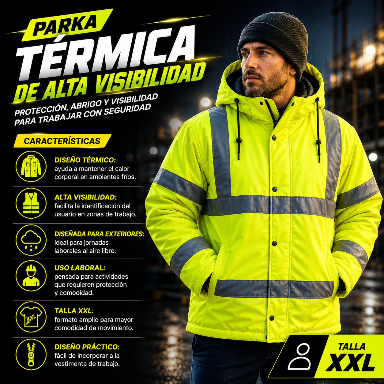 Parka Térmica de Alta Visibilidad