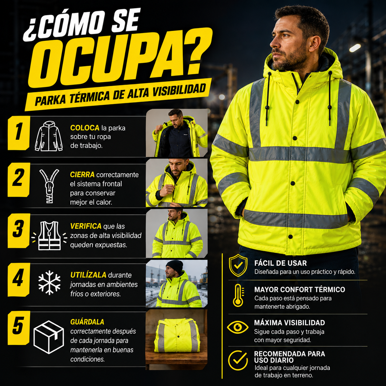 Parka Térmica de Alta Visibilidad
