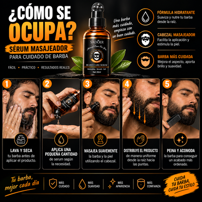 🧔 Serum Masajeador para una Barba Más Suave y Cuidada