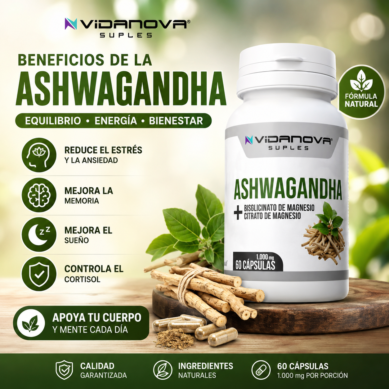 Ashwagandha + Magnesio 1000 mg