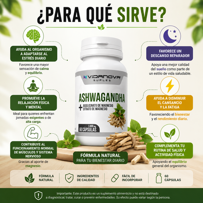 Ashwagandha + Magnesio 1000 mg