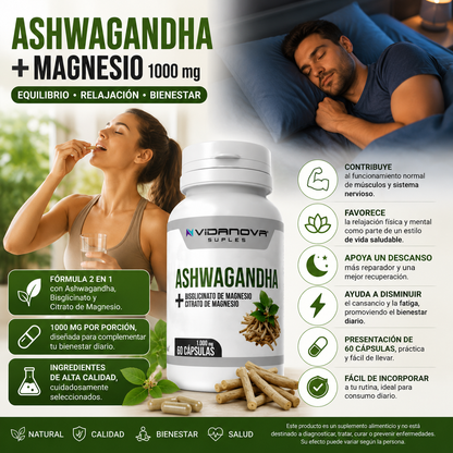 Ashwagandha + Magnesio 1000 mg