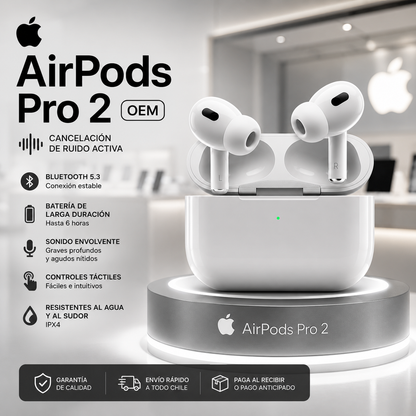 AIRPODS 2 PRO OEM CON CANCELACIÓN DE RUIDO