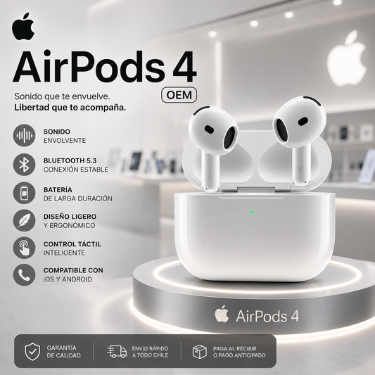 AIRPODS 4 OEM CON CANCELACIÓN DE RUIDO