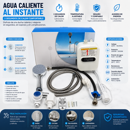 Mini Calentador Agua Ducha Agua Caliente