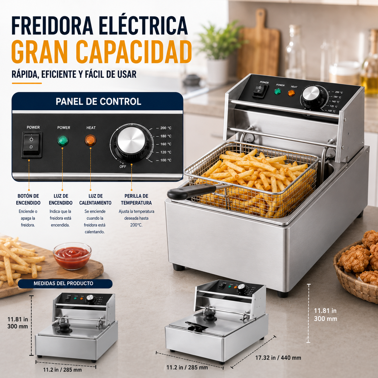Freidora De Alta Gama 6 Litros