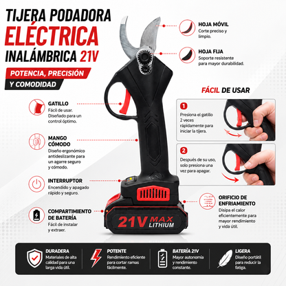Tijera Podadora Electrica Inalambrica 48v