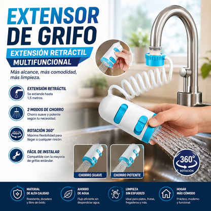Extensor Grifo Extensión Manguera Retráctil Multifuncional