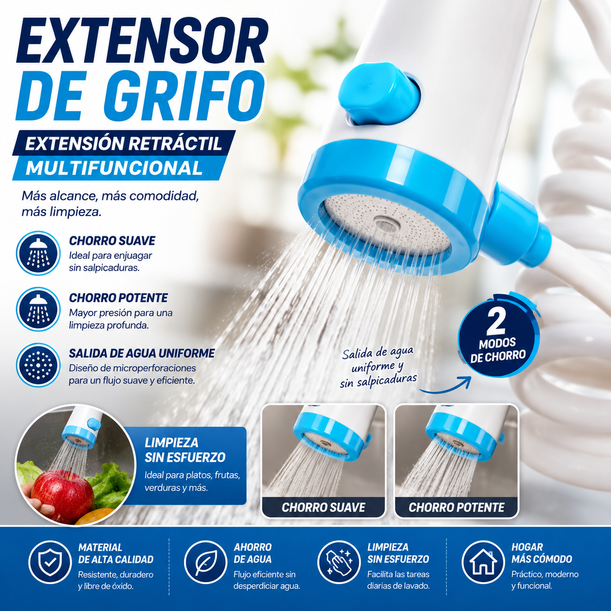 Extensor Grifo Extensión Manguera Retráctil Multifuncional