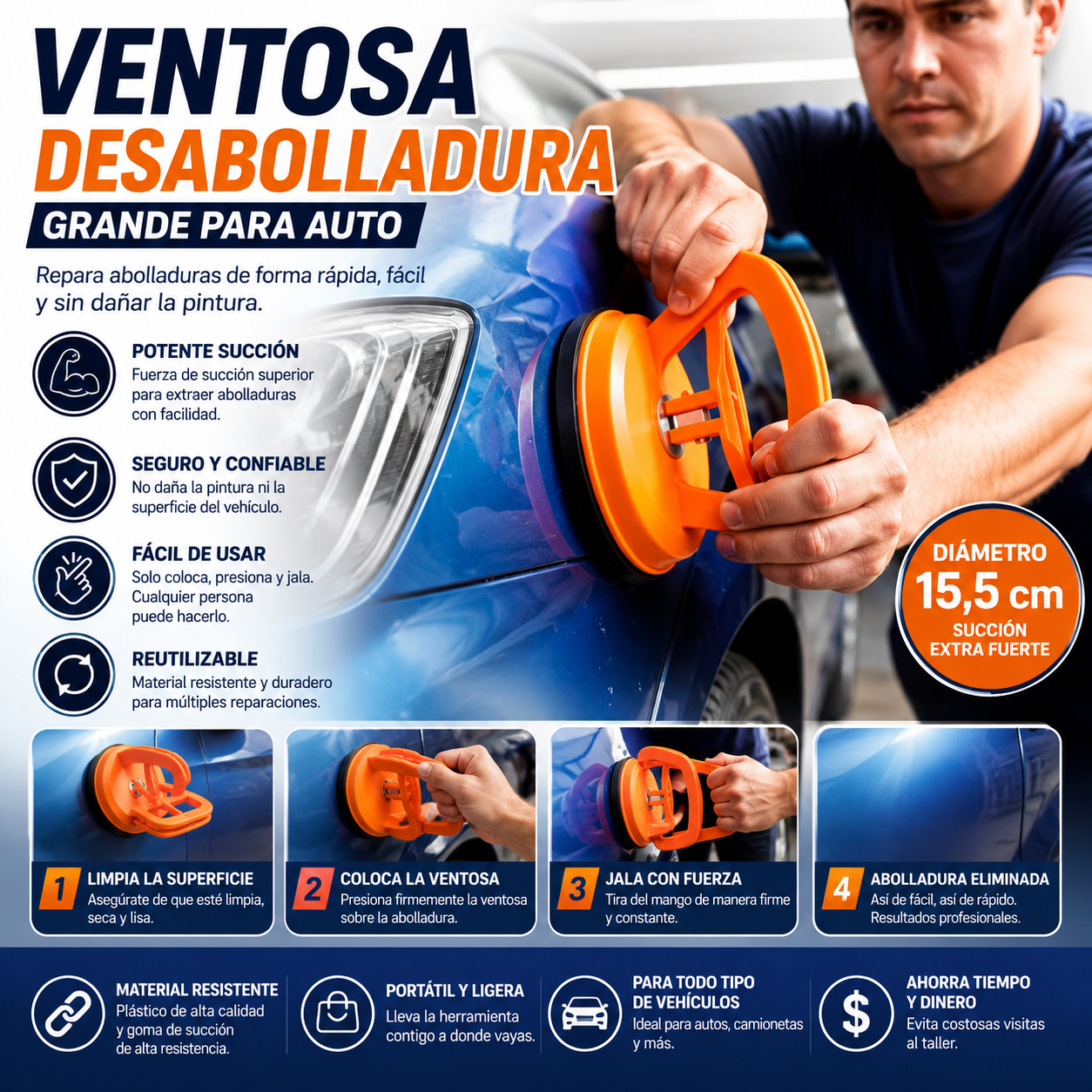 Ventosa Desabolladura Grande Para Auto