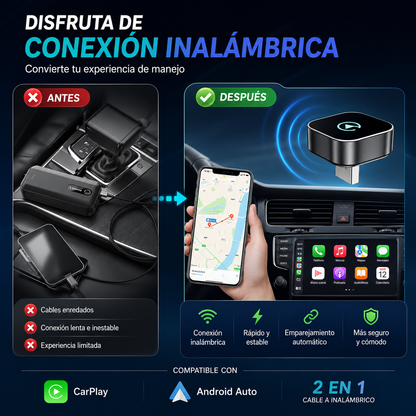 🔗 Adaptador Inalámbrico CarPlay / Android Auto USB – Plug & Play