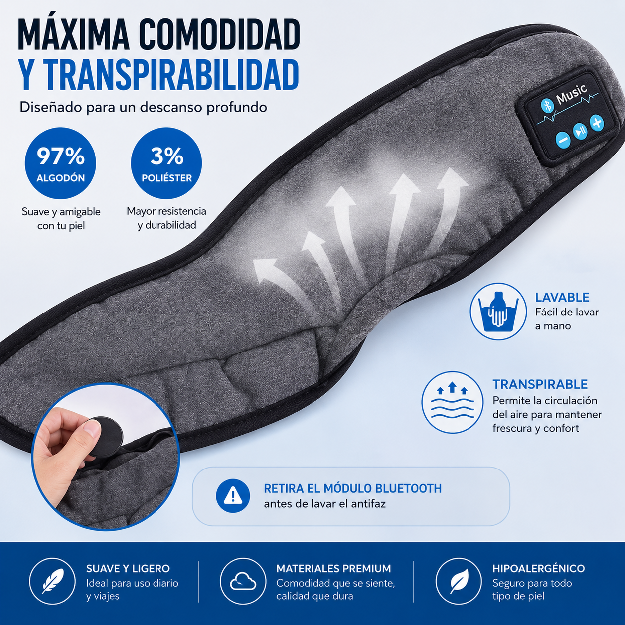 Antifaz Con Audifonos Para Dormir
