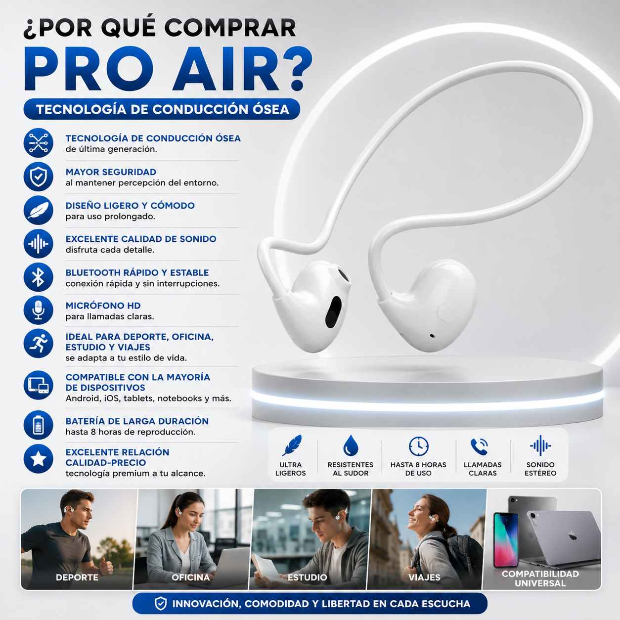 AUDIFONOS PRO AIR CONDUCCIÓN OSEA