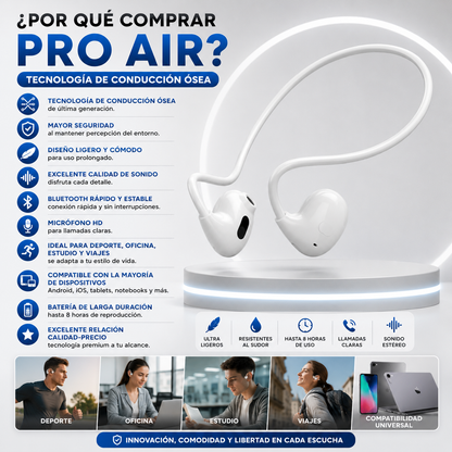 AUDIFONOS PRO AIR CONDUCCIÓN OSEA