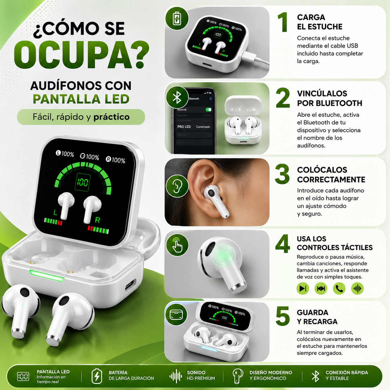 Audifonos Con Pantalla Led