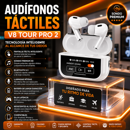 AUDÍFONOS TÁCTILES V8 TOUR PRO 2