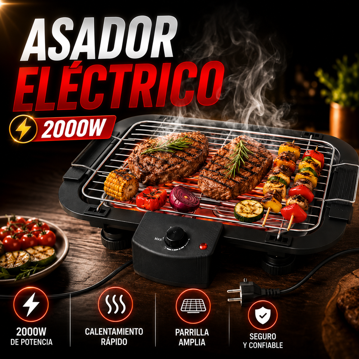 Asador Eléctrico 2000W