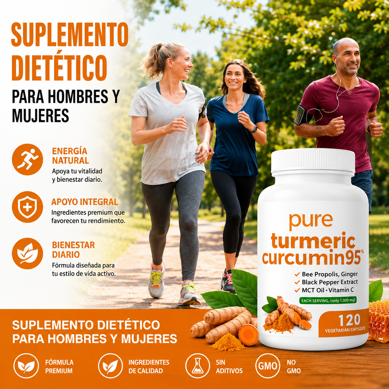 Curcuma Turmeric con pimienta negra 60 capsulas