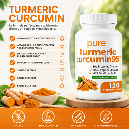 Curcuma Turmeric con pimienta negra 60 capsulas