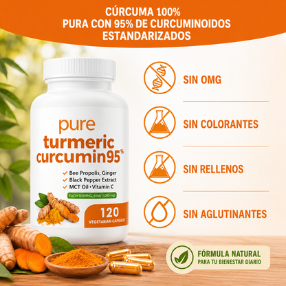 Curcuma Turmeric con pimienta negra 60 capsulas