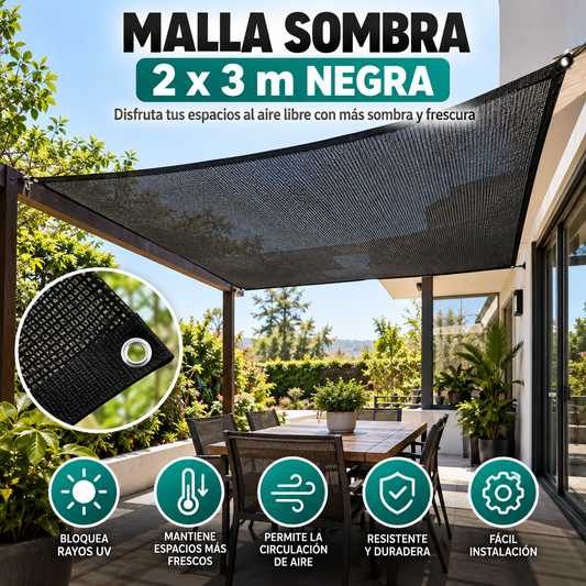Malla Sombra 2x3 m Negra