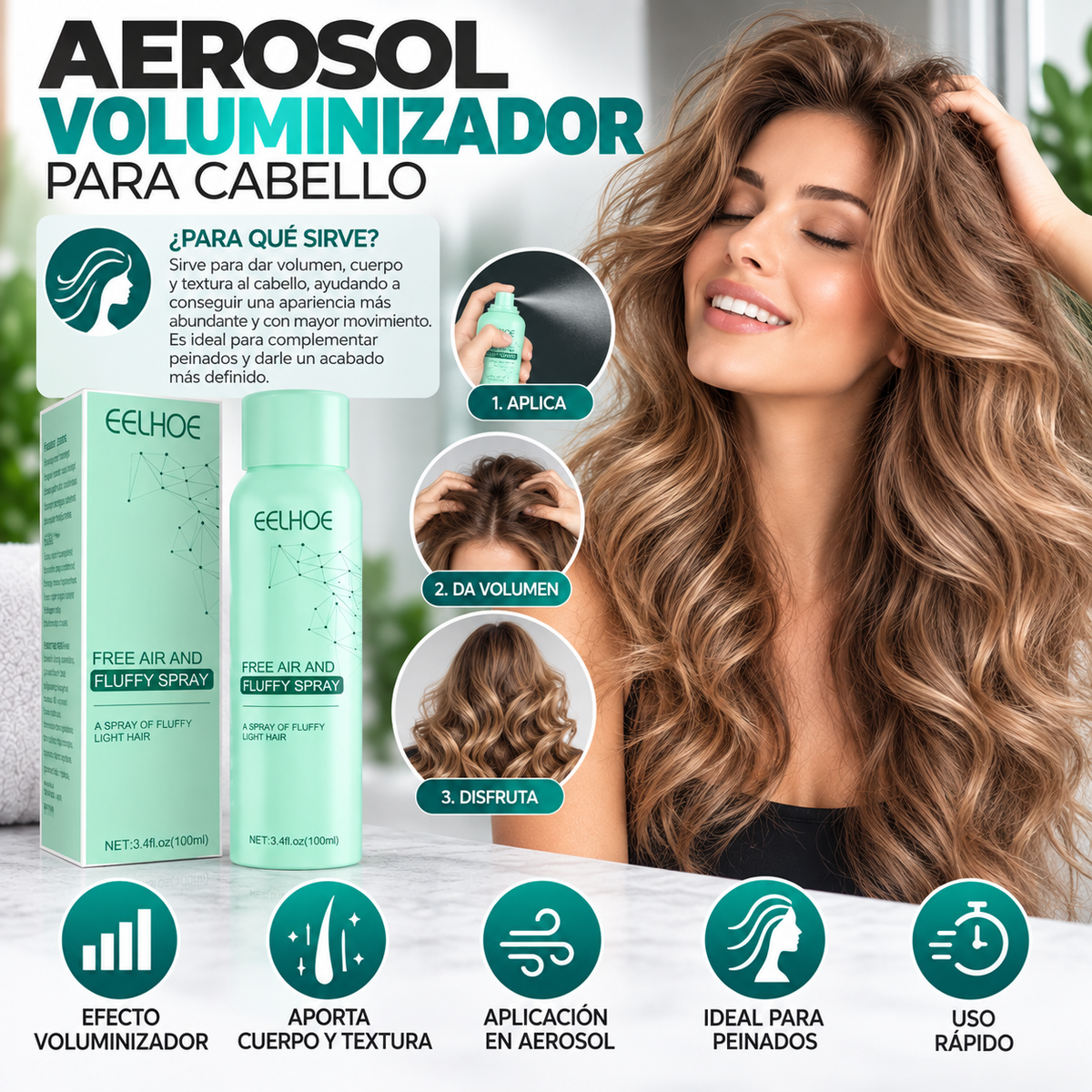 Aerosol Voluminizador para Cabello