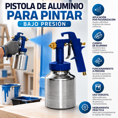 Pistola de Aluminio para Pintar Bajo Presión