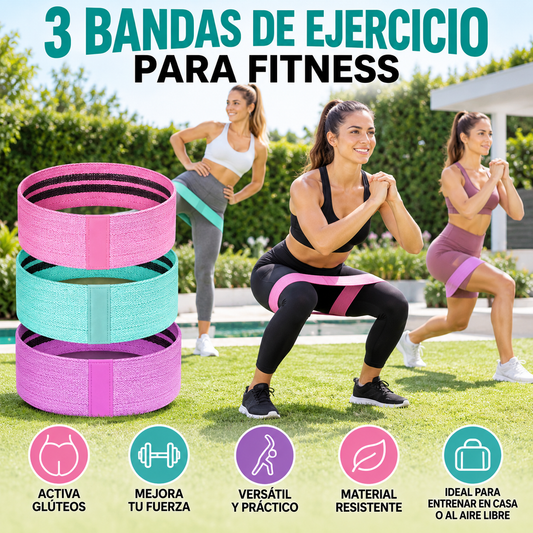 3 Bandas de Ejercicio para Fitness