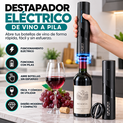 Destapador Eléctrico de Vino a Pila