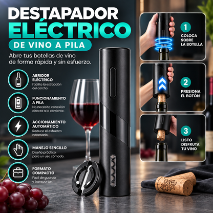 Destapador Eléctrico de Vino a Pila