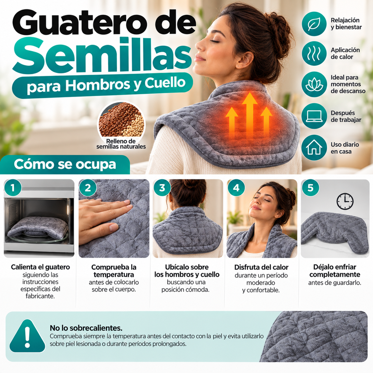 Guatero de Semillas para Hombros y Cuello