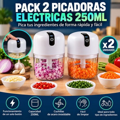 Pack 2 Picadoras Eléctricas 250ML