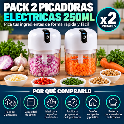 Pack 2 Picadoras Eléctricas 250ML